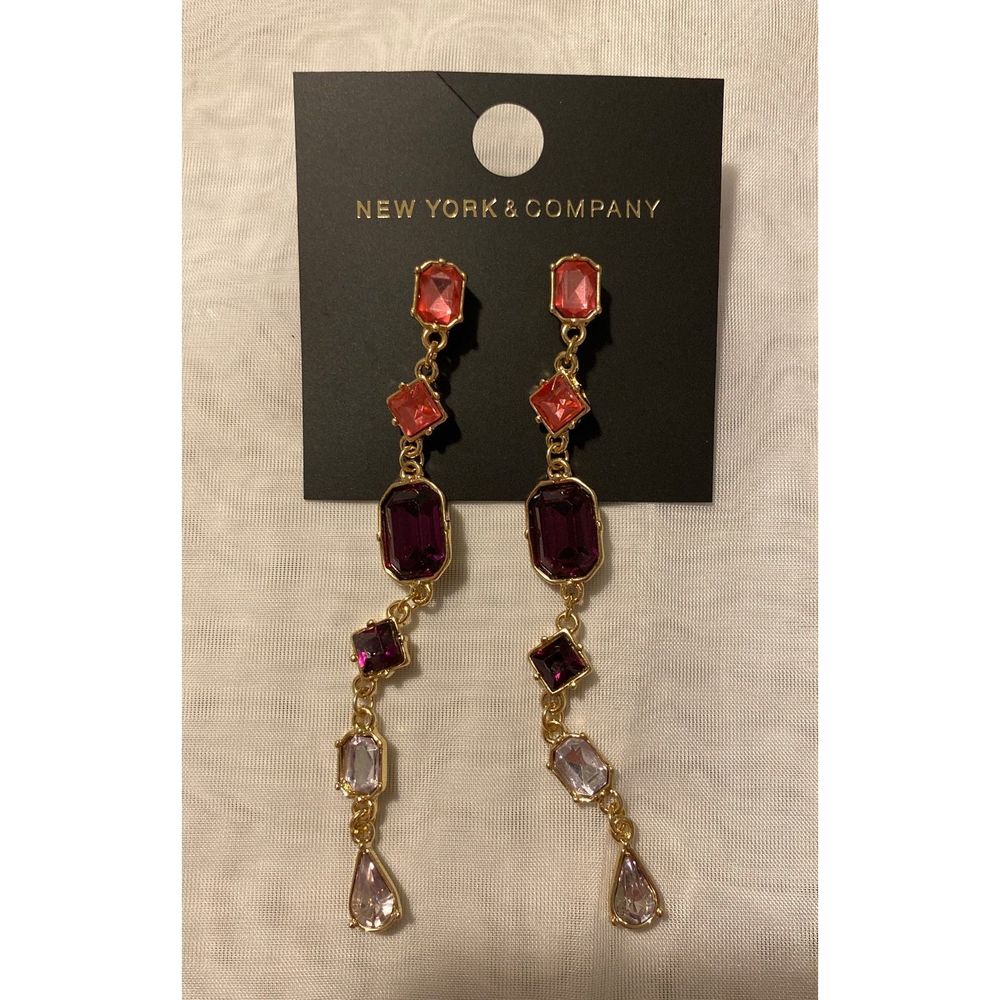 New York and Company Topaz Circle Drop Earrings